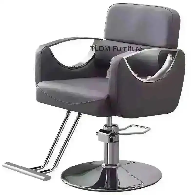 Steel Professional Stainless Salon Beauty Chair Italian Gold Barber Chairs Luxury Salon Furniture Lift Swivel Hairdressing Chair