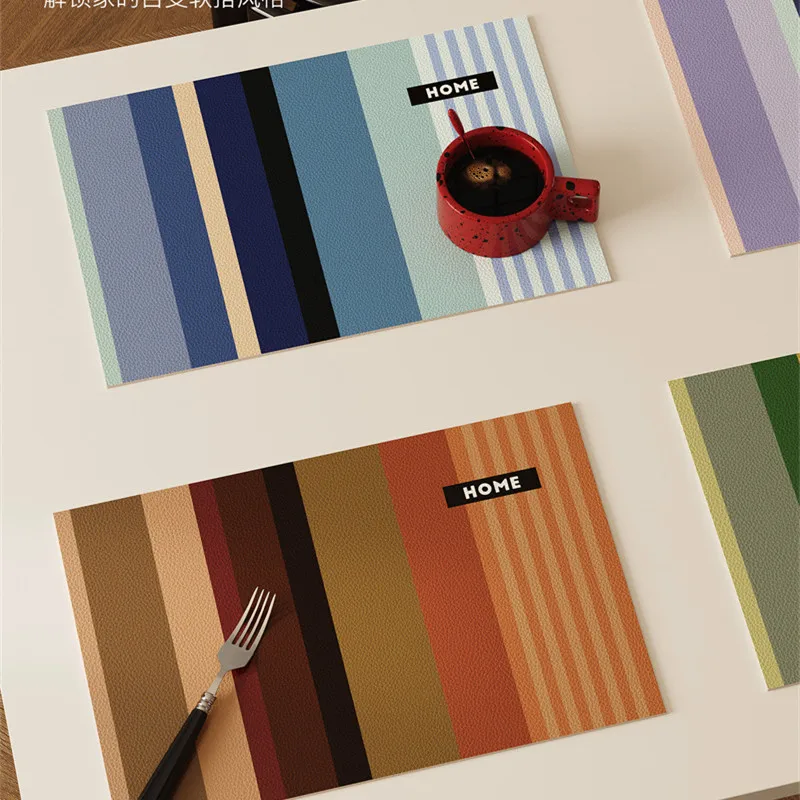 Leather Placemats Set of 2 PVC Decorative Mats Stain Resistant Heat Resistant, Easy to Wipeable Non Slip Waterproof Bauhaus 30x4