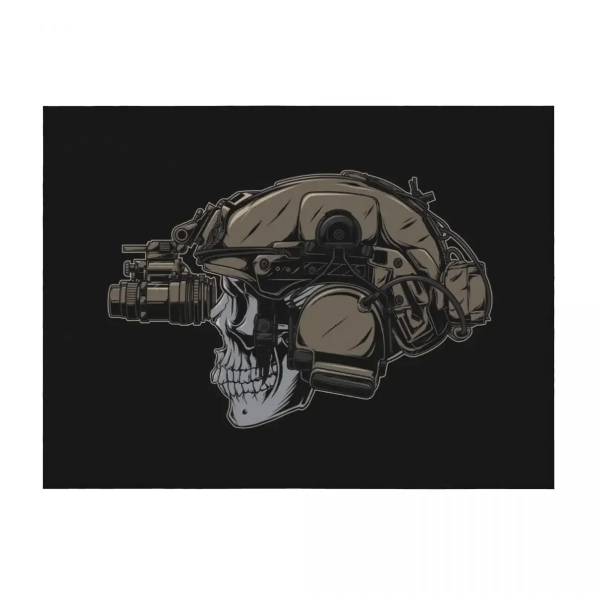 

Dead of Night Night Vision Skull Throw Blanket Cute Plaid christmas gifts Flannel Flannels Blankets