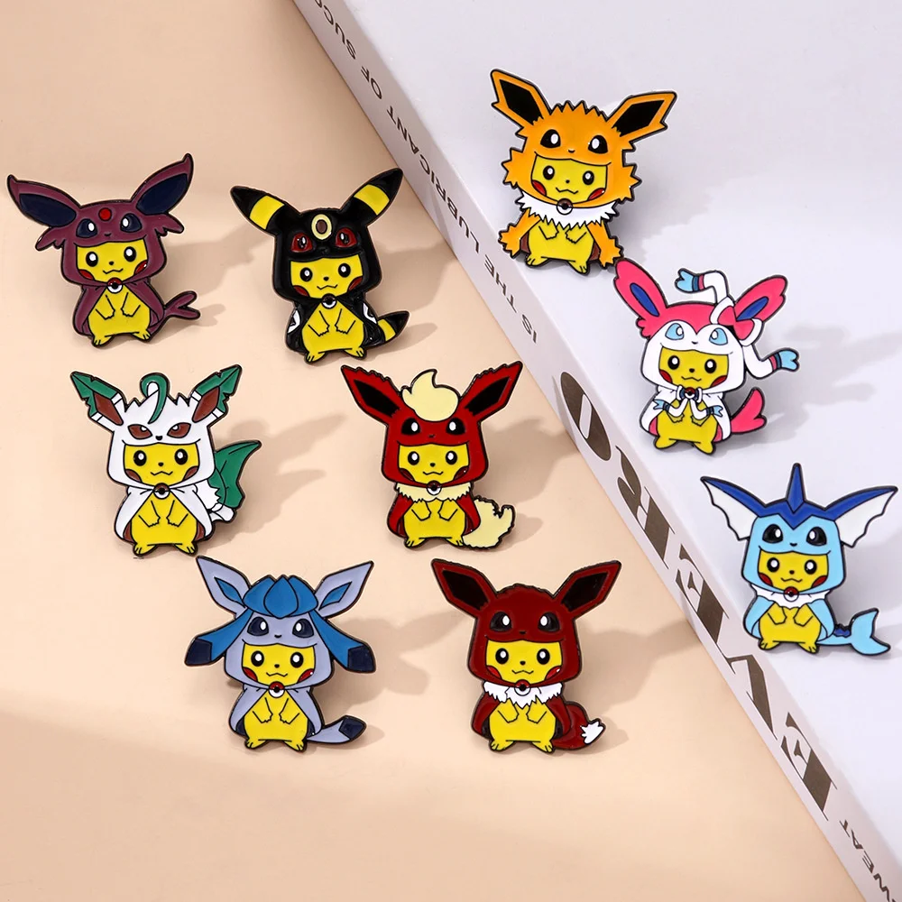 9Pcs Anime Pokemon Lapel Pins Cute Monster Cool Game Brooches for Women Lapel Pins Badges Metal Badge Clothing BackPack Jewelry view 3