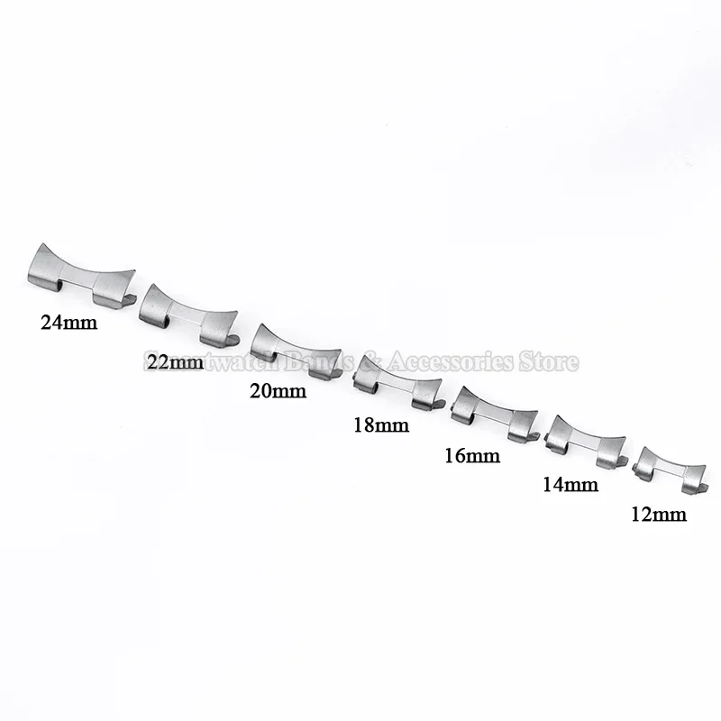 12/14/16/18/19/20mm 22mm 24mm Stainless Steel Adapter for Rolex for Seiko Curved End Link Strap Connector Watch Band Accessories