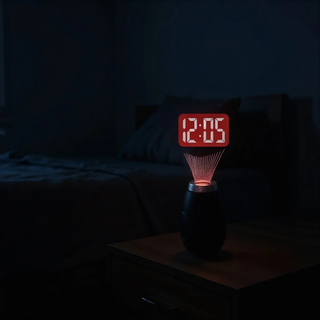 Mini portachiavi con allarme a proiezione LED - Orologio digitale portatile per viaggi e scrivania
