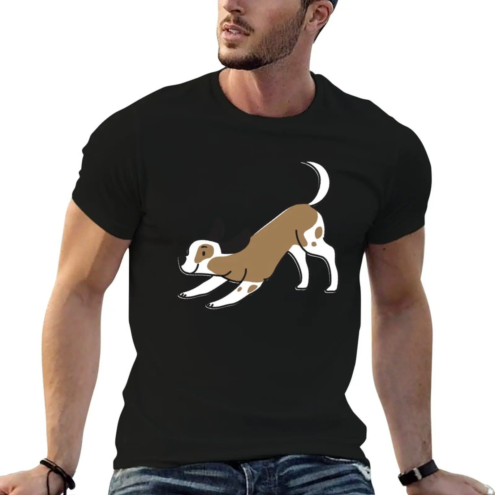

Happy puppy dog in a spotty brown coat T-Shirt t shirt man plain t shirts designer man t shirts for men T-shirt