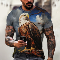 American Eagle Graphics T-Shirt For Men 3D Print Tees Animal Camisetas Pattern Short Sleeve Tops Summer Casual Men's Clothing
