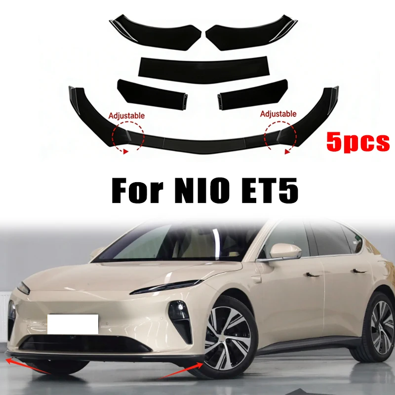 

5Pcs ABS Material Universal Car Front Bumper Separator Bumper Lip Body Kit Duck Lip Separator For NIO ET5 Car Accessories