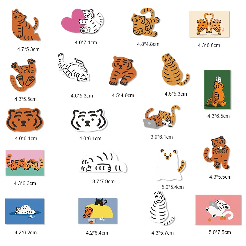 20pcs/Pack Little Tiger Stickers Laptop Bicycle Guitar Skateboard Sticker Kid DIY Graffiti Waterproof stickers Toy