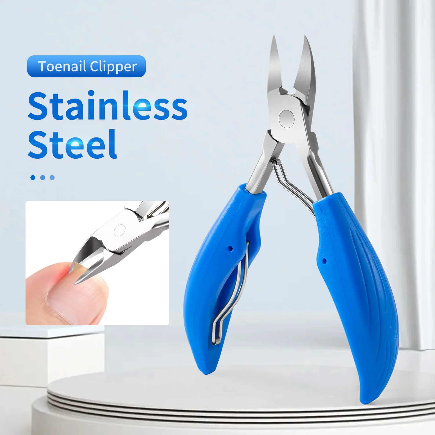 1/4 قطعة الفولاذ المقاوم للصدأ تو مسمار المقص ل نام/سميكة أظافر شفرة منحنية باديكير أداة المتقلب قبضة مريحة العناية بالقدم