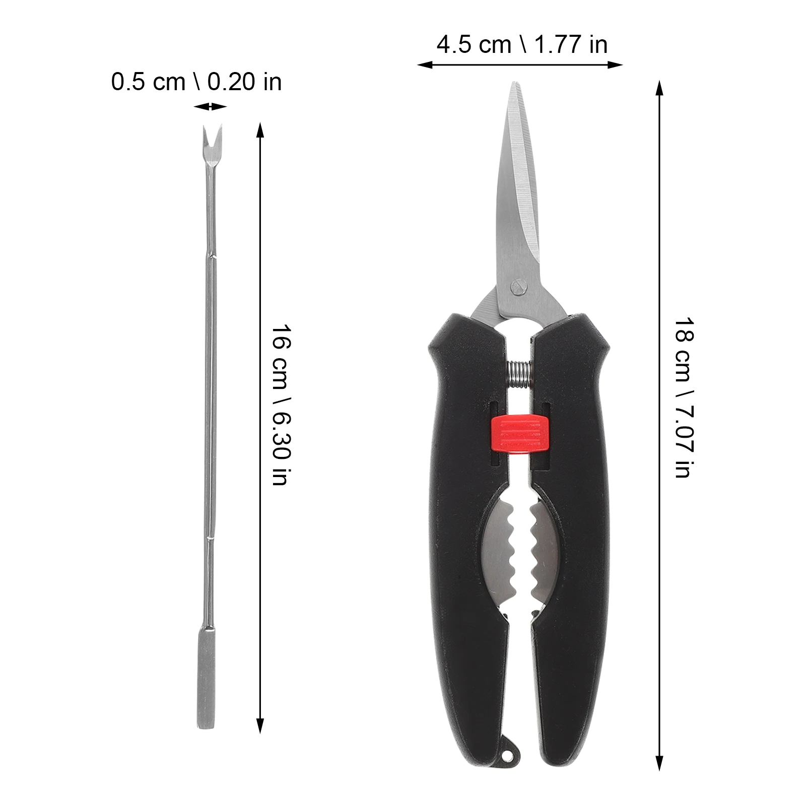 

Stainless Steel Crab Eating Tools Kit Seafood Scissors Lobster Crackers Needle Ergonomic Design Kitchen Bar
