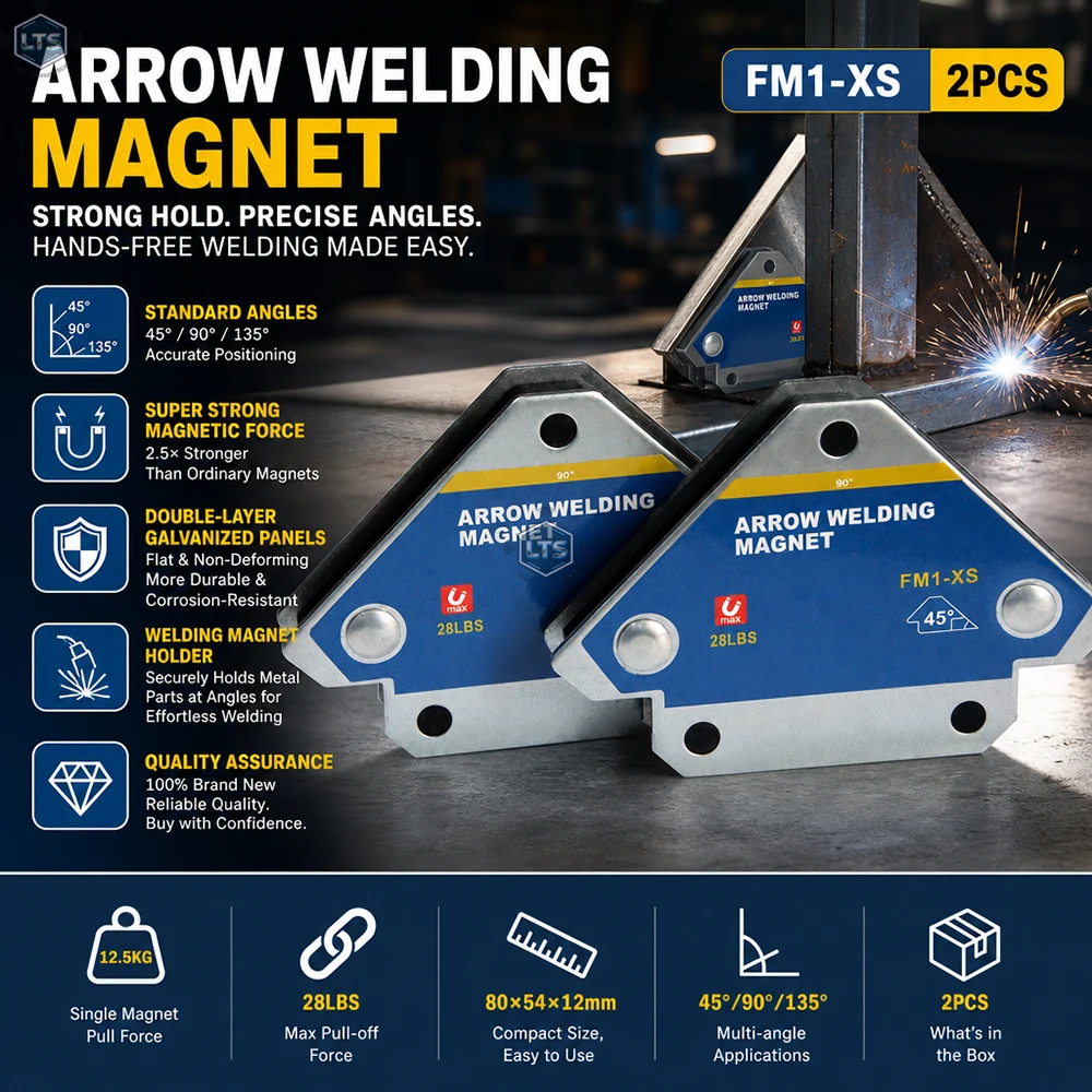 Hot 2pcs 12.5KG Magnetic Welding Holders Angle Solder Arrow Magnet Weld Fixer Positioner Ferrite Holding Auxiliary Locator Tools