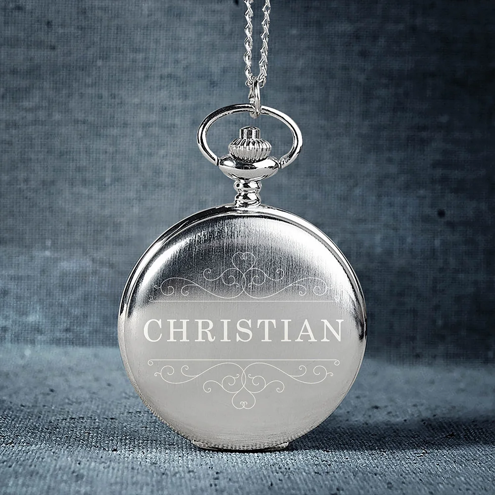 Best Man Gifts Personalized Pocket Watch With Chain Engraved Monogram Custom Watch Groomsmen Proposal Wedding Party Usher Favors