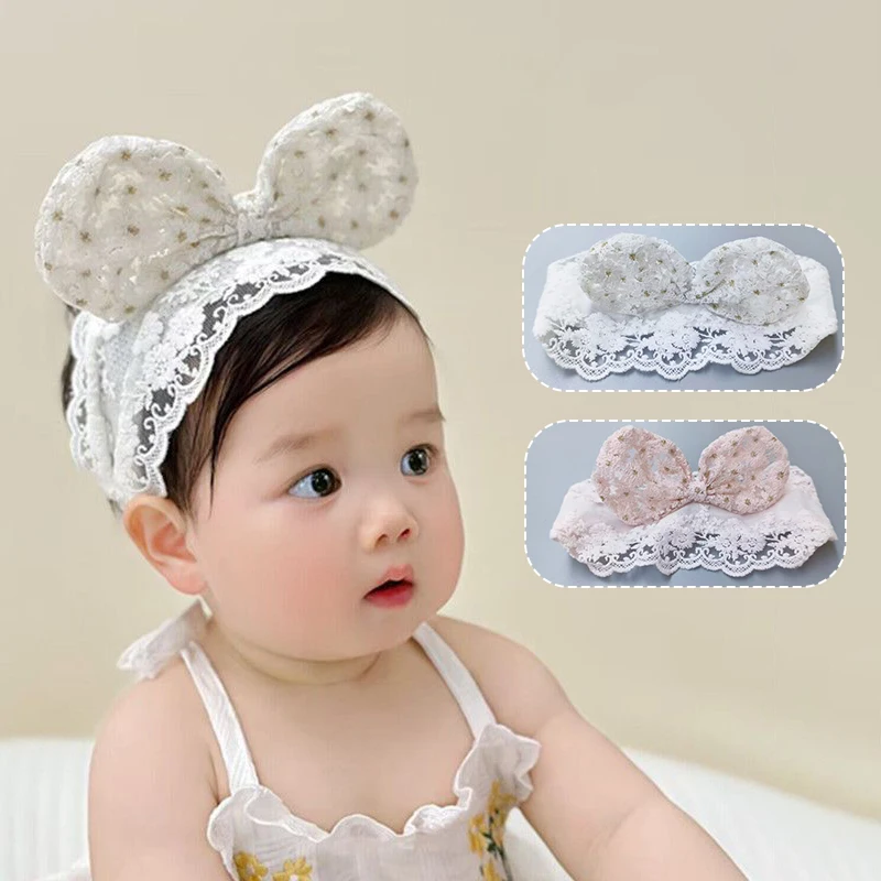 Sweet Bow Baby Headband Korean Lace Embroidered Newborn Hair Bands Summer Thin Empty Top Hairband Kids Hair Accessroies