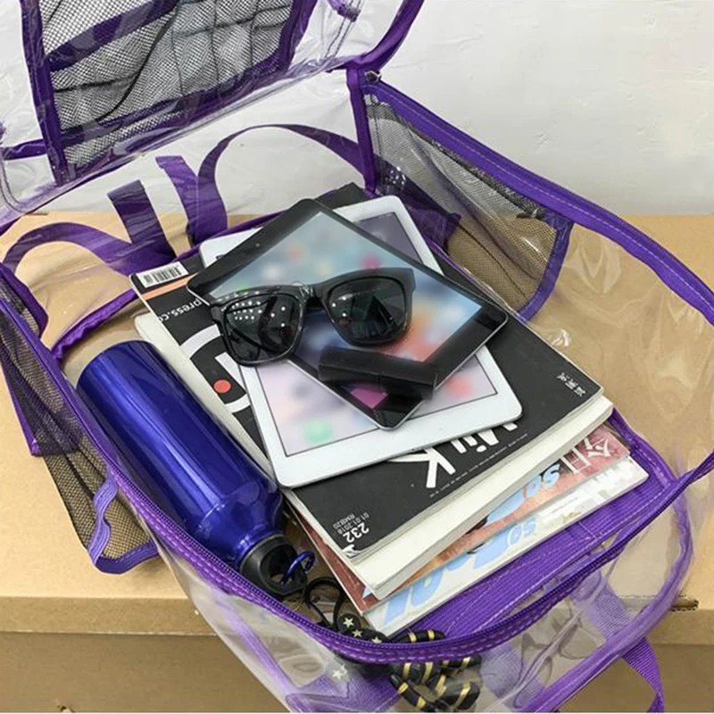 Women's Backpack Large Capacity Pvc Transparent Backpack for Teenagers Students Casual Zipper Waterproof Clear Men School Bag