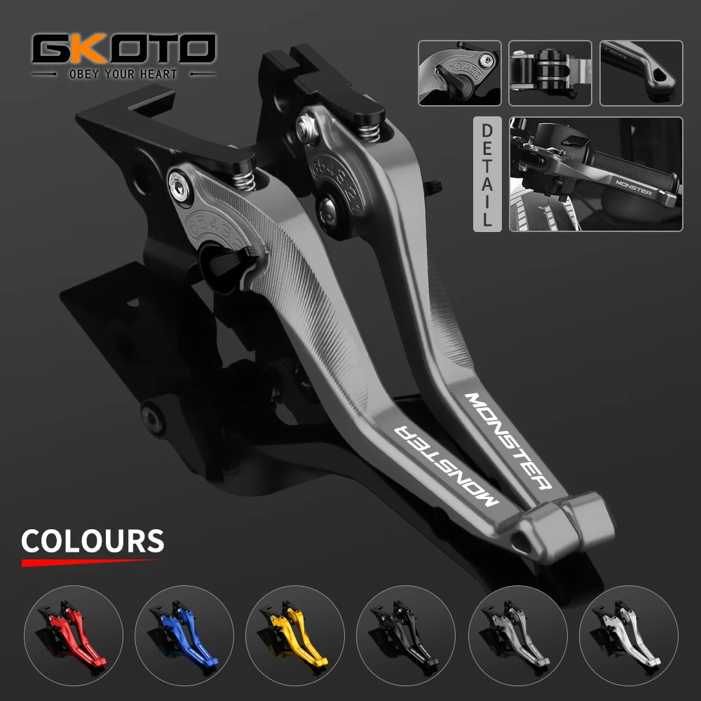 For Ducati Monster 696 2009-2014  MONSTER 796 2011-2014  CNC Ajustable Short Brake Clutch Levers Motorcycle Accessories