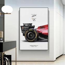 Póster de carreras de Fórmula Grand Prix de F1-75, pintura en lienzo de Racer Charles Leclerc, Sainz Race Car, arte de pared, decoración de habitación, 2023