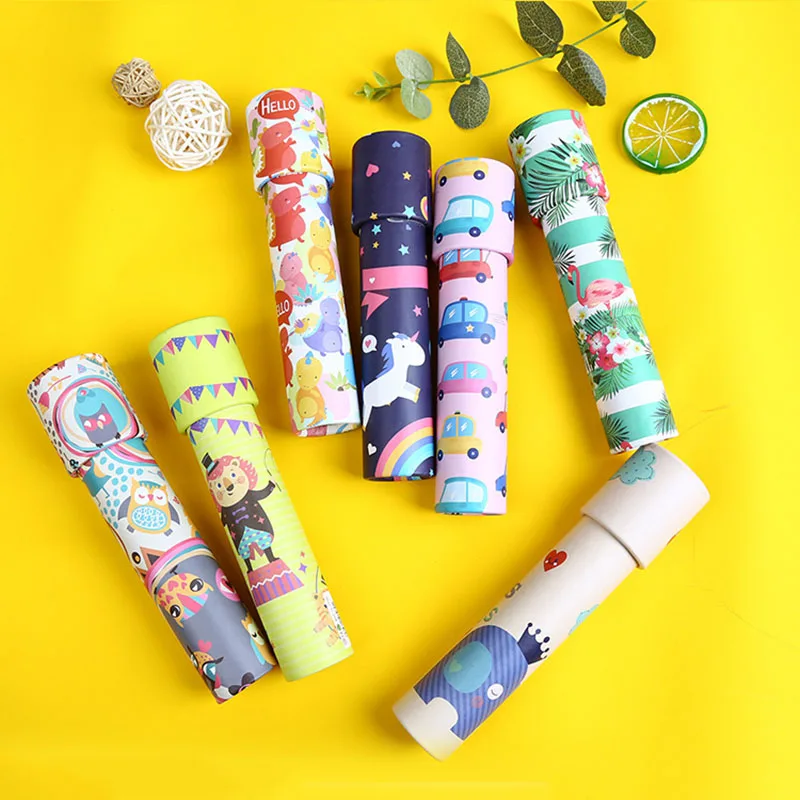 1pcs 20cm Cartoon 3D Kaleidoscope Imaginative Fancy Colorful World Magic Toddler Sensory Educational Toys For Children Gifts