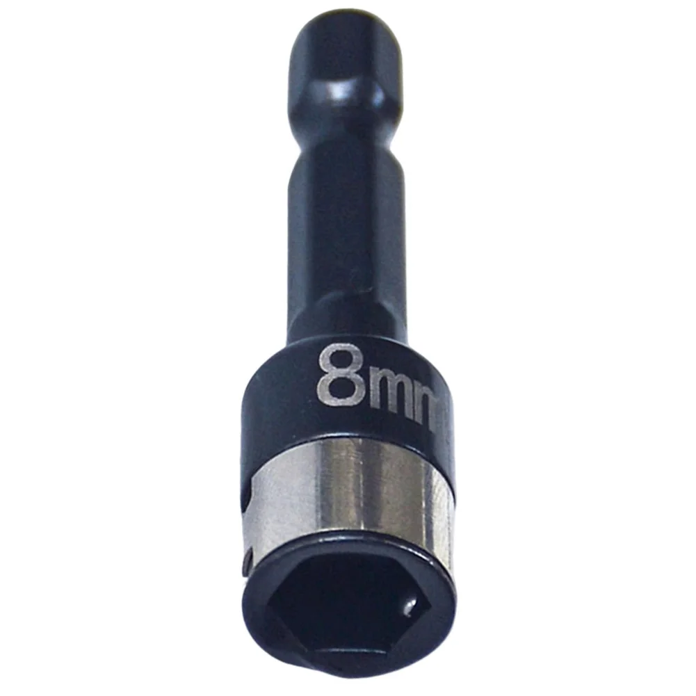 8mm Hex Socket Nut Driver Adapter with Non-Magnetic Steel Ball Sleeve for Technical Applications Requiring Low Magnetism