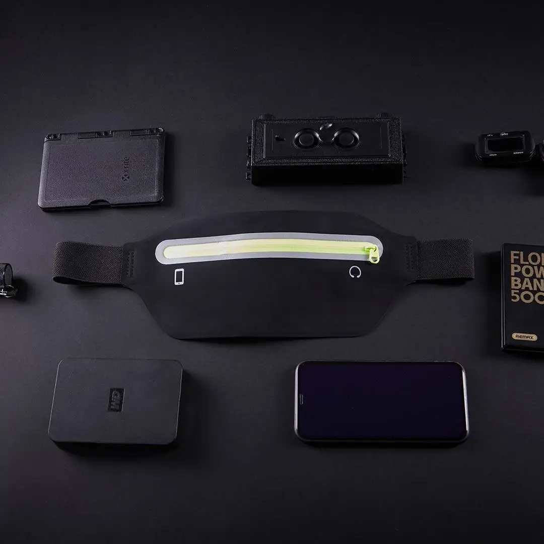 MIXING-Sac de sport léger, sacoche de taille portable, sangle élastique, design prise pour écouteurs