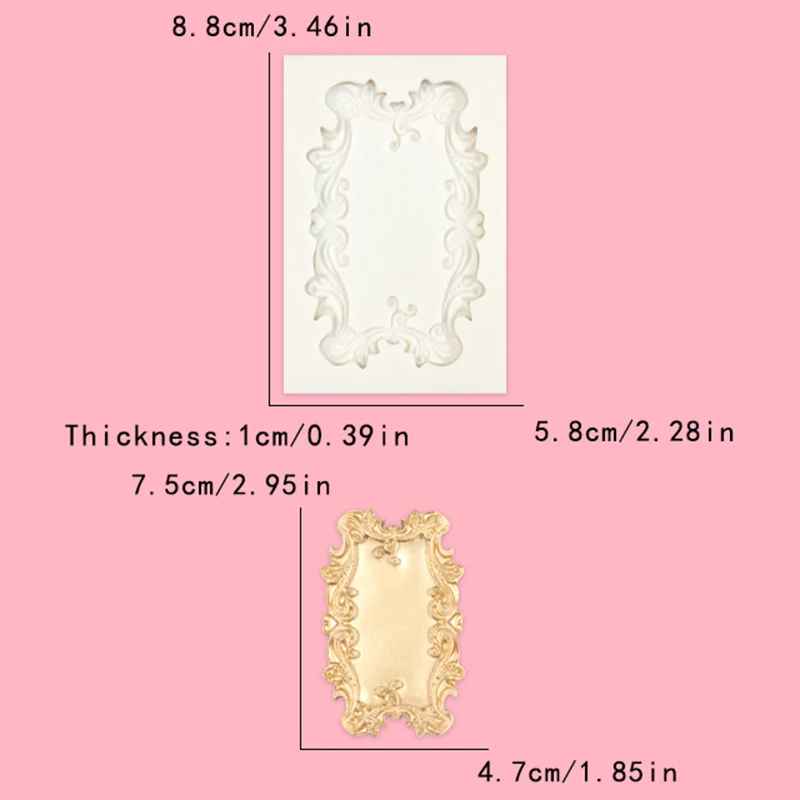 Embossed Frame Picture Frame Gemstone Angel Shape Baking Mold Crystal Drop Glue Plaster Clay Chocolate Cake Decoration