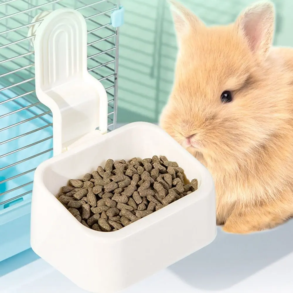 Large Capacity Rabbit Food Bowl Bite Resistant Hangingc Rabbit Feeding Dish Easy installation Detachable Small Pet Feeder
