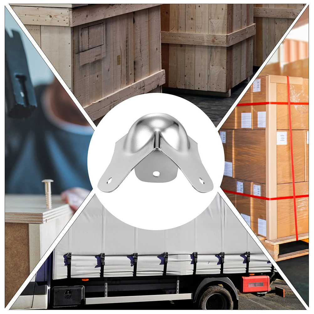 4pcs Metal Ball Corner Protectors Shockproof 360-Degree Protection For Furniture Storage Case Table Cabinet Flight Box Hardware