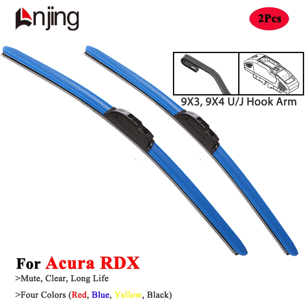 

LNJING Colorful Blue Wiper Blades For Acura RDX TB TC 2006 2007 2011 2012 2013 2018 2021 2022 2023 2024 Car Exterior Accessories