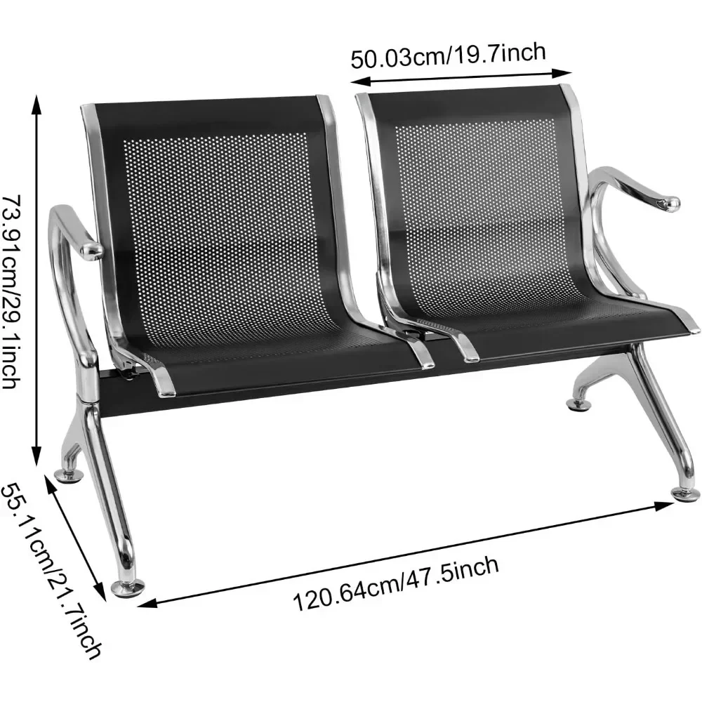 Waiting Chairs,2 Office Reception Chairs with Armrests, Airport Reception Chairs for Office Banks and Hospitals Waiting Chairs