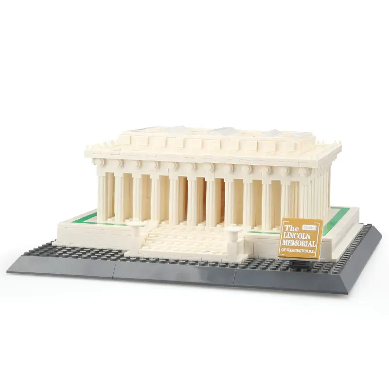 979PCS Lincoln Memorial Building Blocks World Famous Architecture Assemble Bricks City Street View Toys Birthday Gifts For Kids