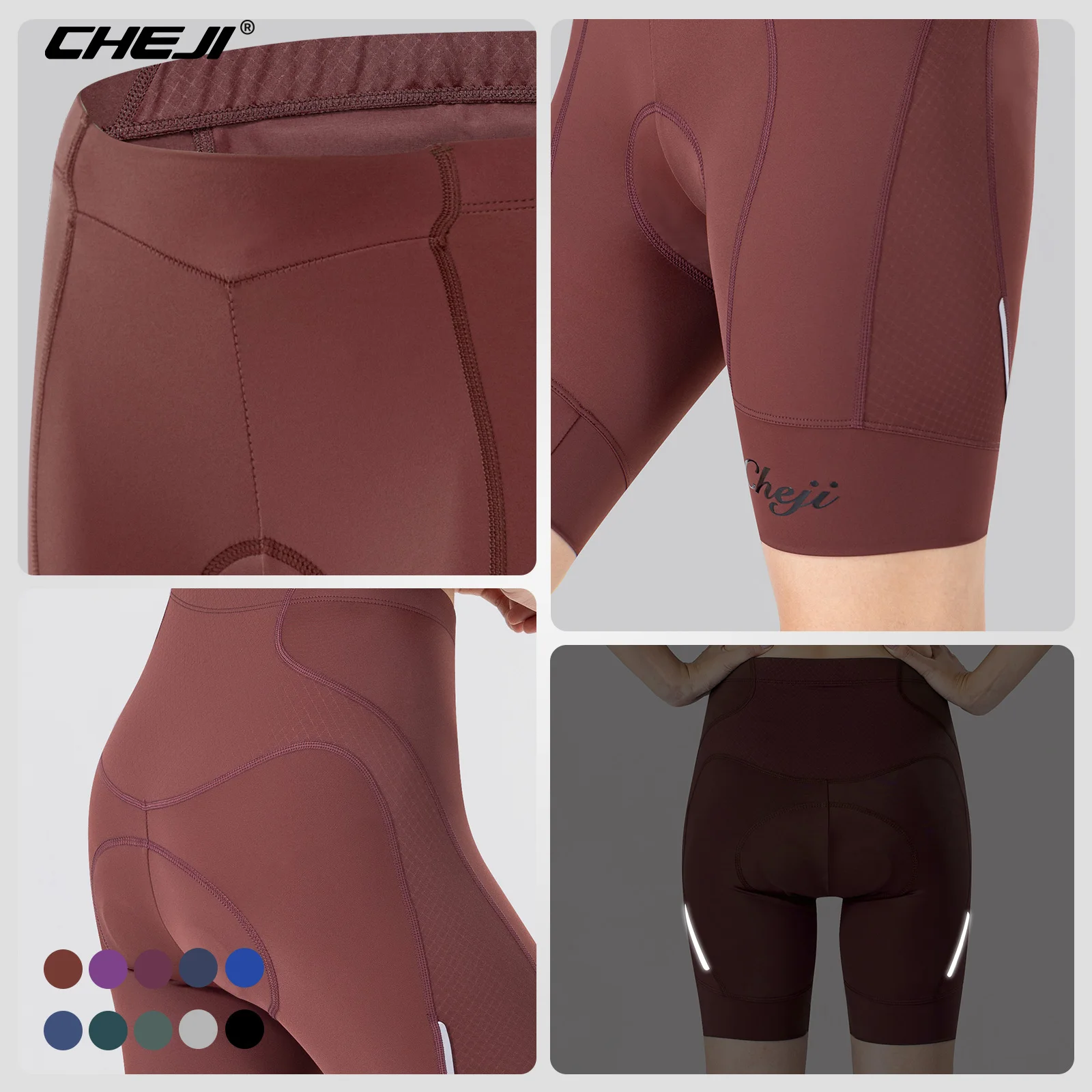 CHEJI New Women Cycling Shorts Equipment Running Sports Biker Bicycle Shorts Women 2024 Bicicleta Pants Quick Dry Spandex