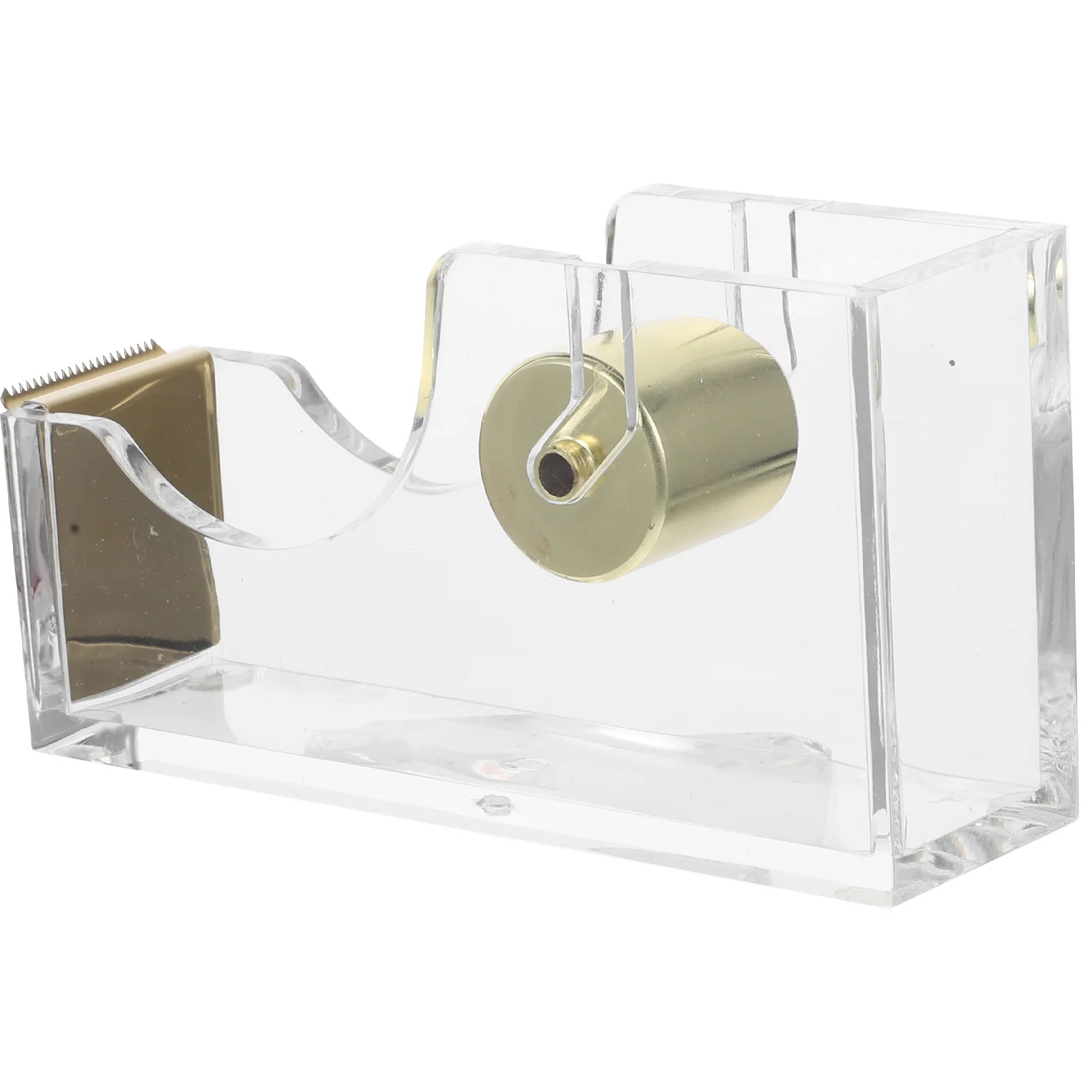 1pc Acrylic Dispenser Portable Desktop Cutter Non-Skid Base Compact Tape Mount Stationery Supply Office Tape Holder Tool
