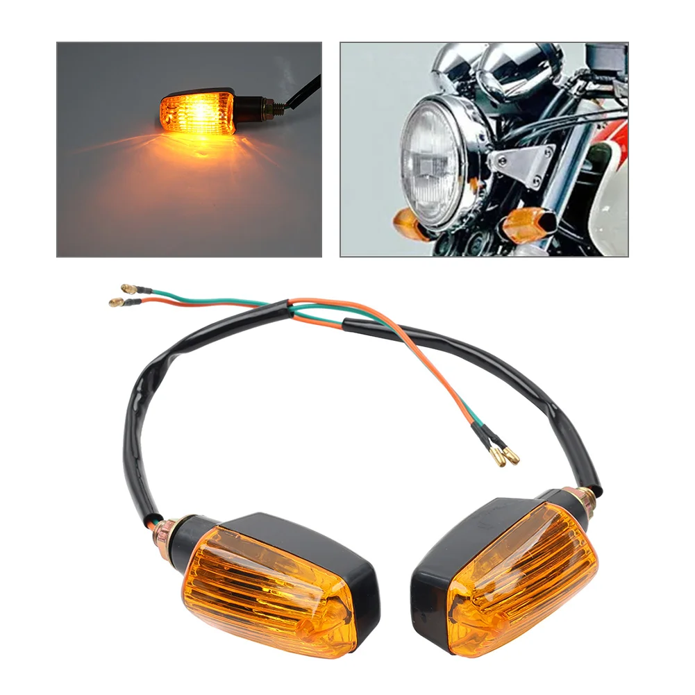 2x Turn Signal Indicators Flasher Blinker Amber Light Universal For 10mm Mounting Bolt for Honda XLR125 XL125R XR125 XR125L