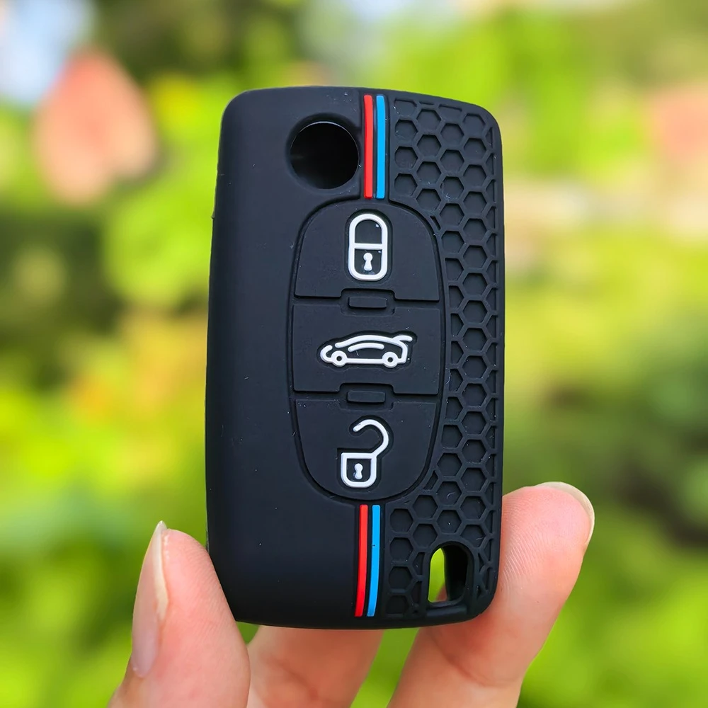 New Silicone Car Key Case Cover Keychain Fob Shell for Citroen C2 C3 C4 C5 C6 Xsara Berlingo for Peugeot 207 307 308 407 607 807