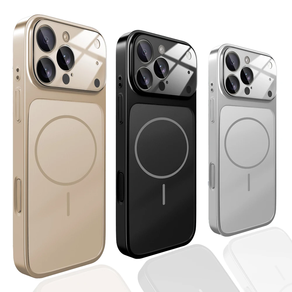 

Original Matte Glass Wireless Charge Magsafe Case For Iphone Pro Max 17 16 15 14 Plus 13 Air Magnetic Shockproof Hard Cover Fu