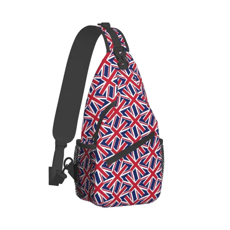 Gepersonaliseerde Verenigde Koninkrijk Vlag Sling Bag Mannen Cool Uk Brits Symbool Schouder Crossbody Borst Rugzak Reizen Wandelen Dagrugzak