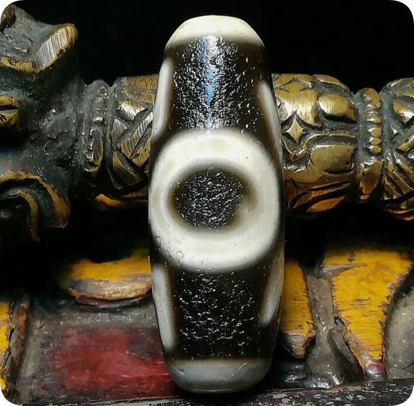 Tibetan Noble old Dzi bead Natural Agate Pendant 13x38mm