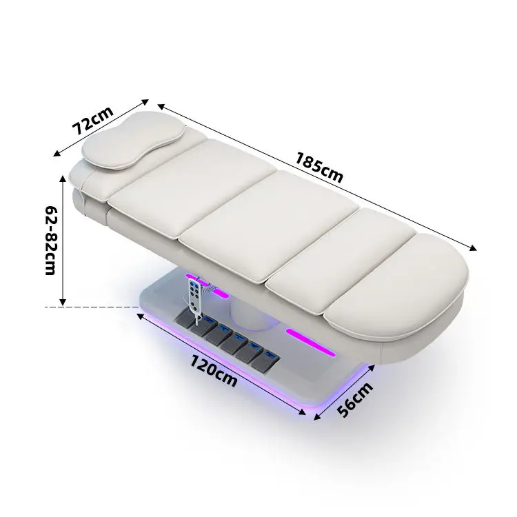 Tri Motor Electric Massage Bed With Height Adjustment And Synthetic Leather Upholstery For Spa Facial Therapy And Commercial