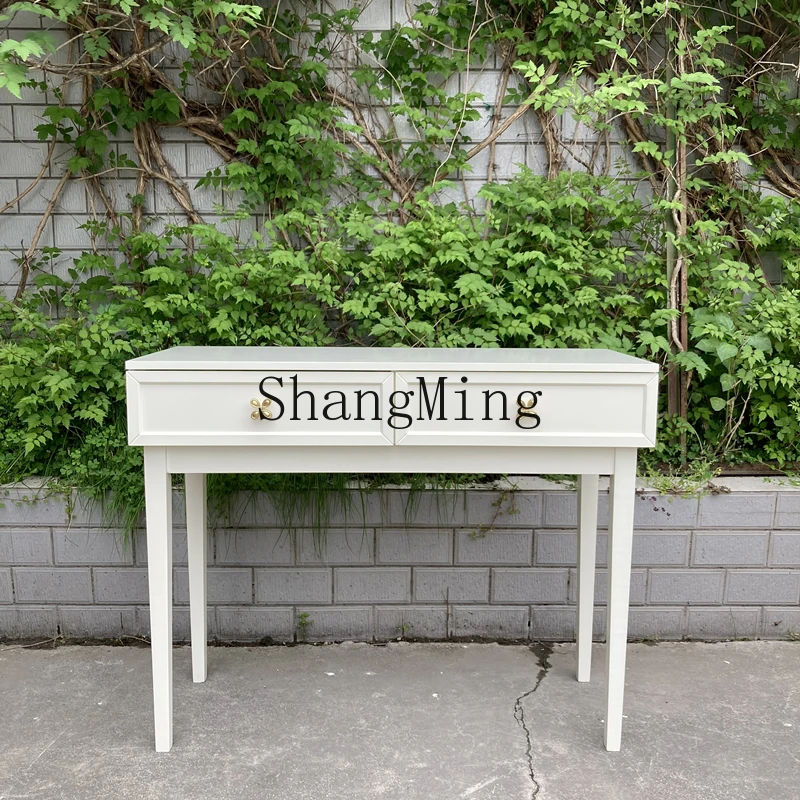 

CL Cream Style Makeup Table Dresser Small Apartment Desk Storage Bookshelf