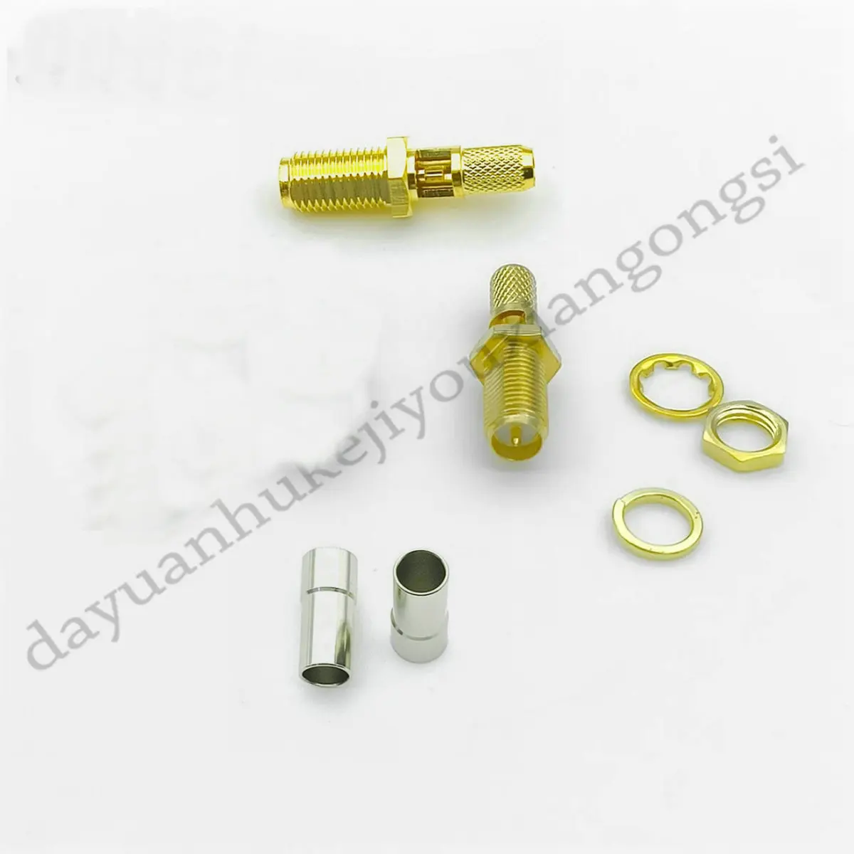 RF coaxial coax adapter RP SMA Female Window Crimp RF Connector For LMR195 RG58 RG400 RG142 Cable