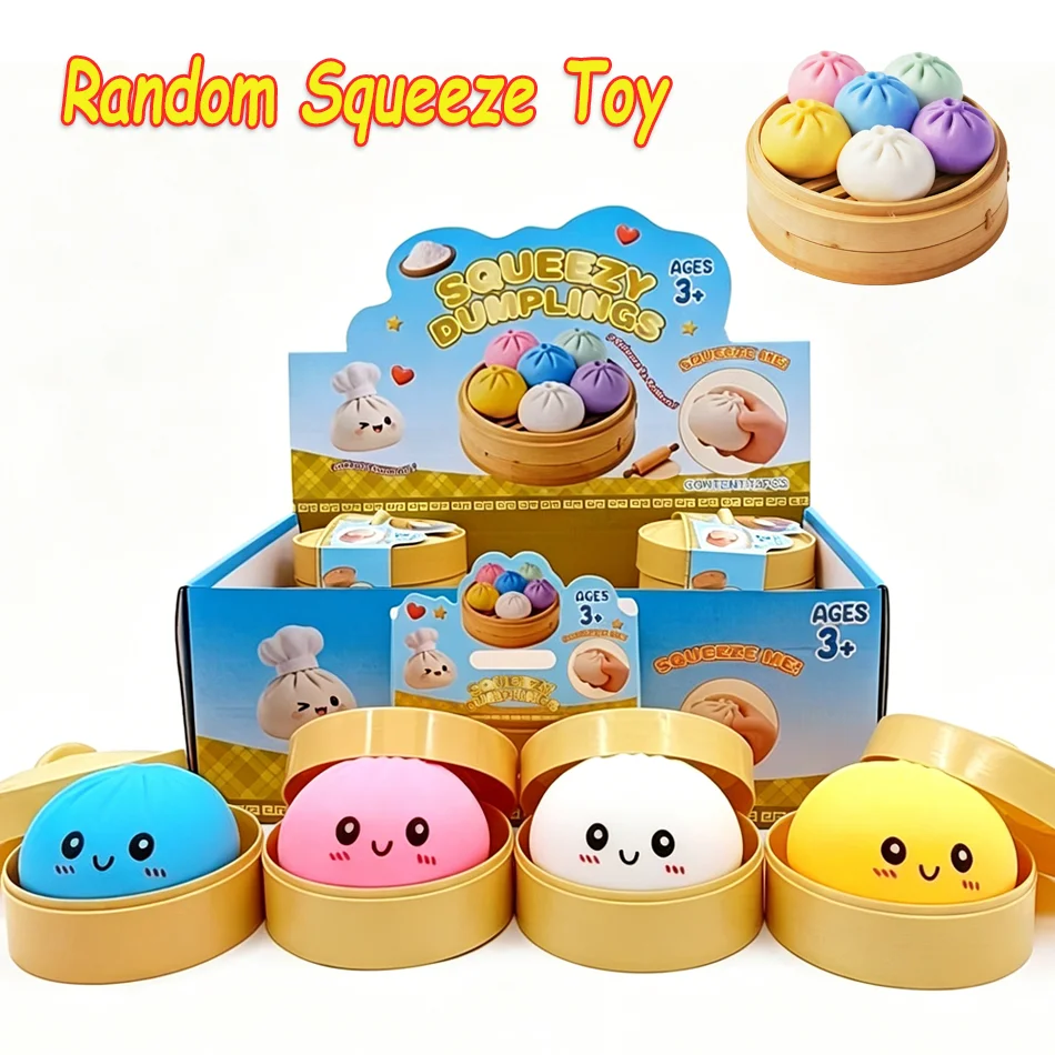 10cm Simulation Flash Dumpling Squishy Toy, Slow Rebound Soft Squeeze Stress Ball, Decompression Fidget Toy for Kids & Adults