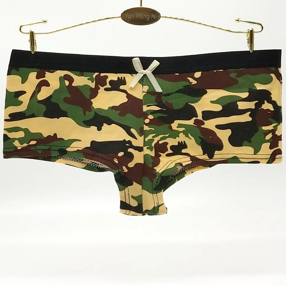 Hot Selling 1pc/Lot Camouflage Letter Printing Cotton Girl Boxer Underwear Women\'s Panties Ladies Briefs 89263