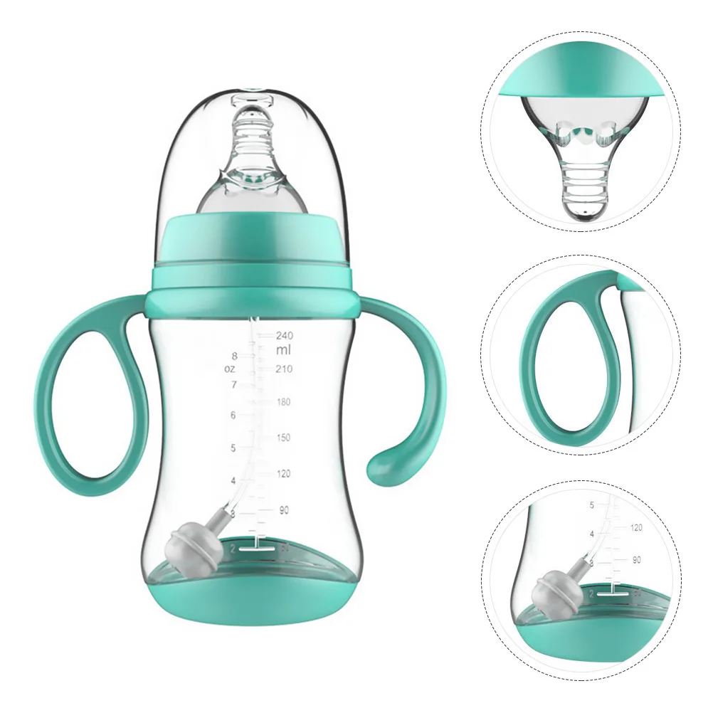 

Термостойкая детская бутылочка с широким горлышком, полипропиленовый материал, нескользящая ручка на 360 градусов, легкий, удобный для переноски, для кормления младенцев
