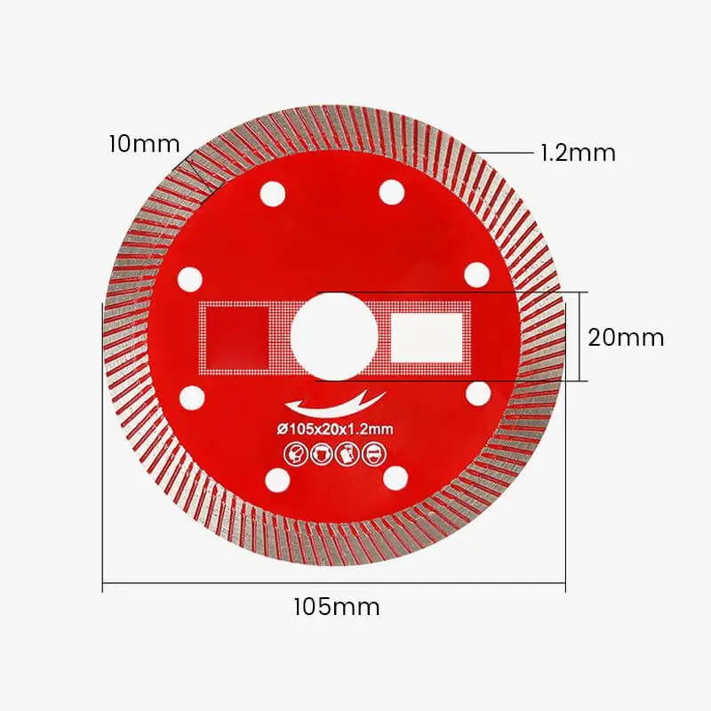 Imagem -05 - Diamante Seco Ultra-fino Viu a Lâmina Disco Fino Granito Disco do Corte de Mármore Telha da Porcelana Lâmina Cerâmica para o Rebarbador 105 mm 20 mm o