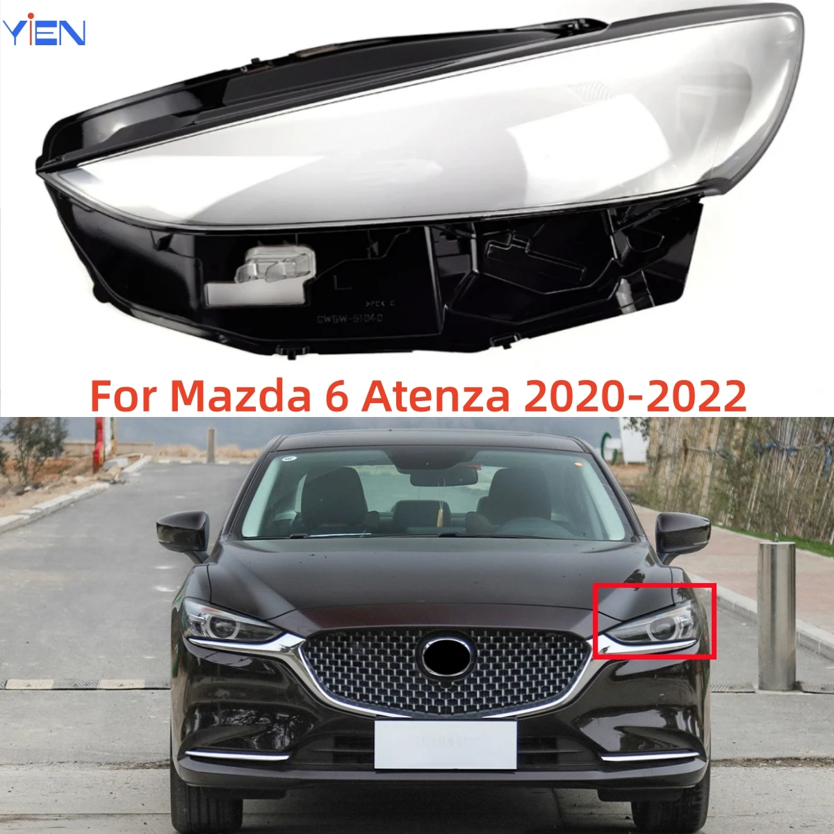 

For Mazda 6 Atenza 2020 2021 2022 Car Headlight Shell Imported PC Materials Are Used Durable And Colourless