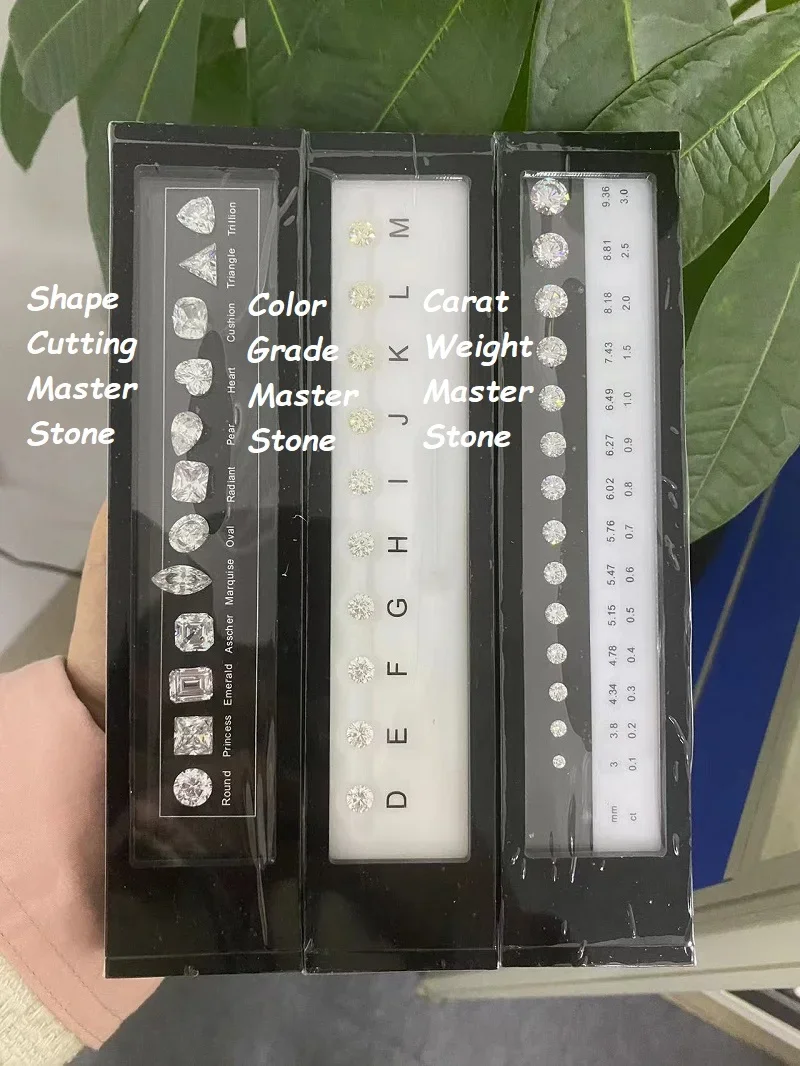 Good Quality Diamond Dealer Tools Contrast Loose Gemstone Master Stone Sets Shape Carat Weight and Color Grade