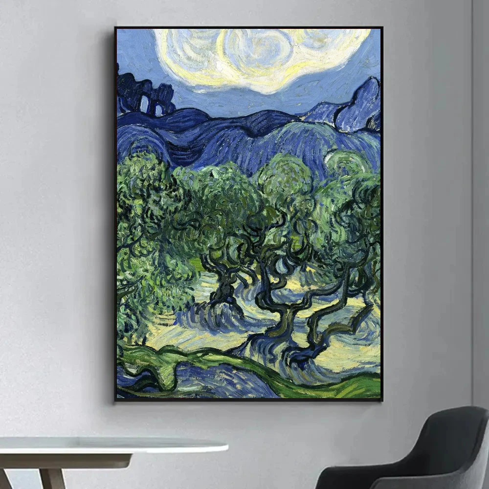 1pc Van Gogh Masterpiece Poster Self-adhesive Art Waterproof Paper Sticker Coffee House Bar Room Wall Decor