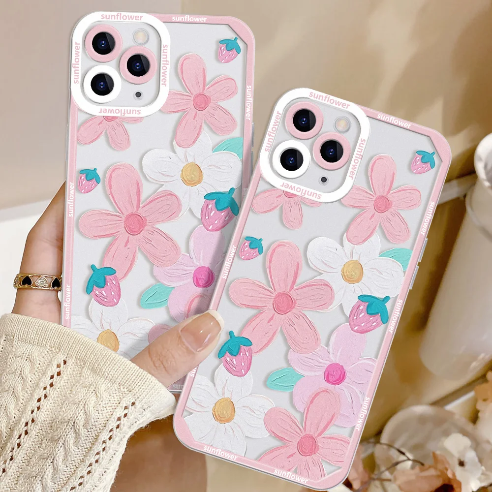 

Flowers Daisy Smile Phone Case For Oppo Realme 8 9i 8i C35 C31 C25 C25S C12 C21Y C25Y C21 Case Oppo A55 A53S A56 A74 A93 Cover