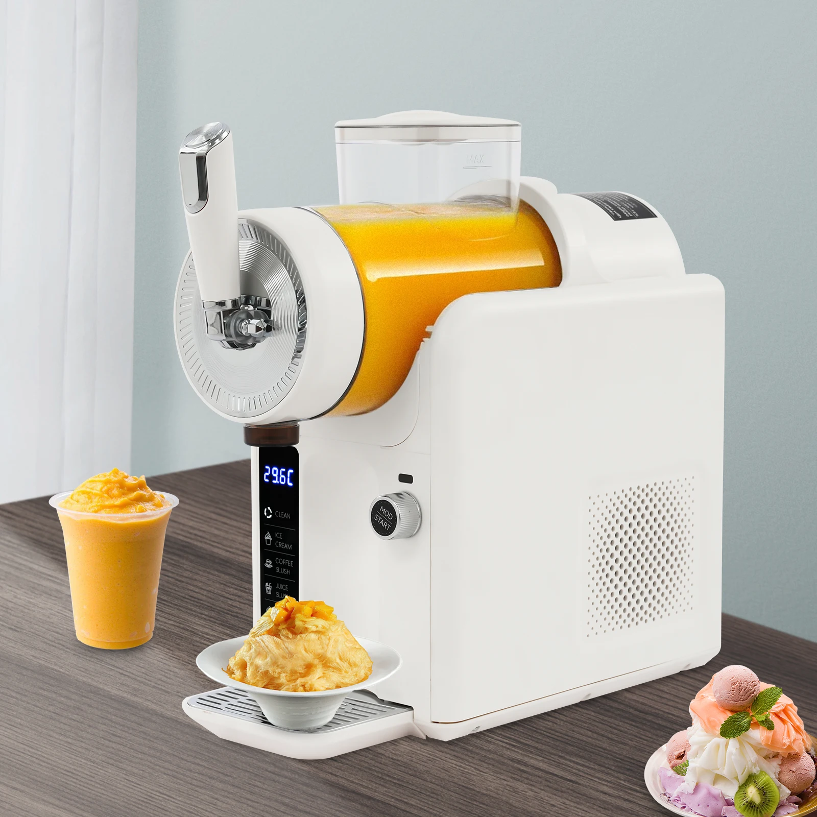 185 W Haushalts-Slush-Maschine, 1,8 l, Eiscreme-Smoothie-Maker, automatische Erfrischungsgetränk-Getränkemaschine für Restaurants