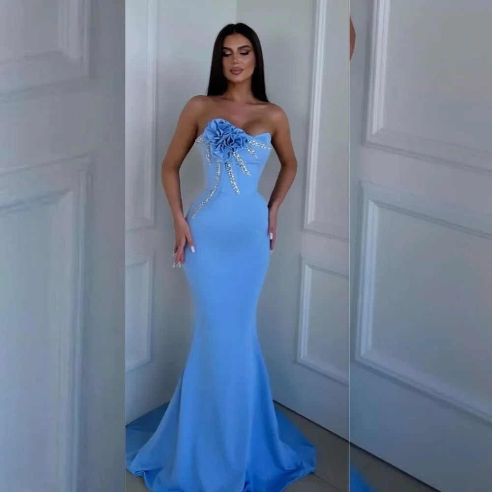 

Customized Prom Dress Evening Formal Gown Women Sparkle Jersey Pleat Sequined Trumpet Sweetheart Long Dresses Intricate High Q