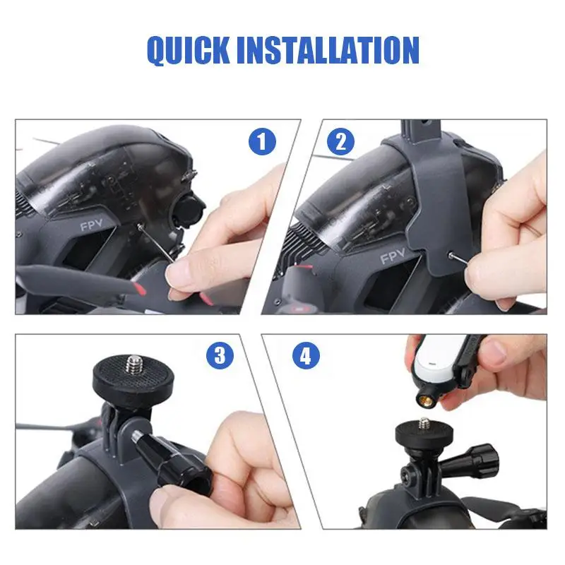 VOLODYMYR Camera Top Bracket for GoPro Sports Action Camera Adapter Mount Clamp Holder Fix Expansion Kit for DJI FPV Accessories