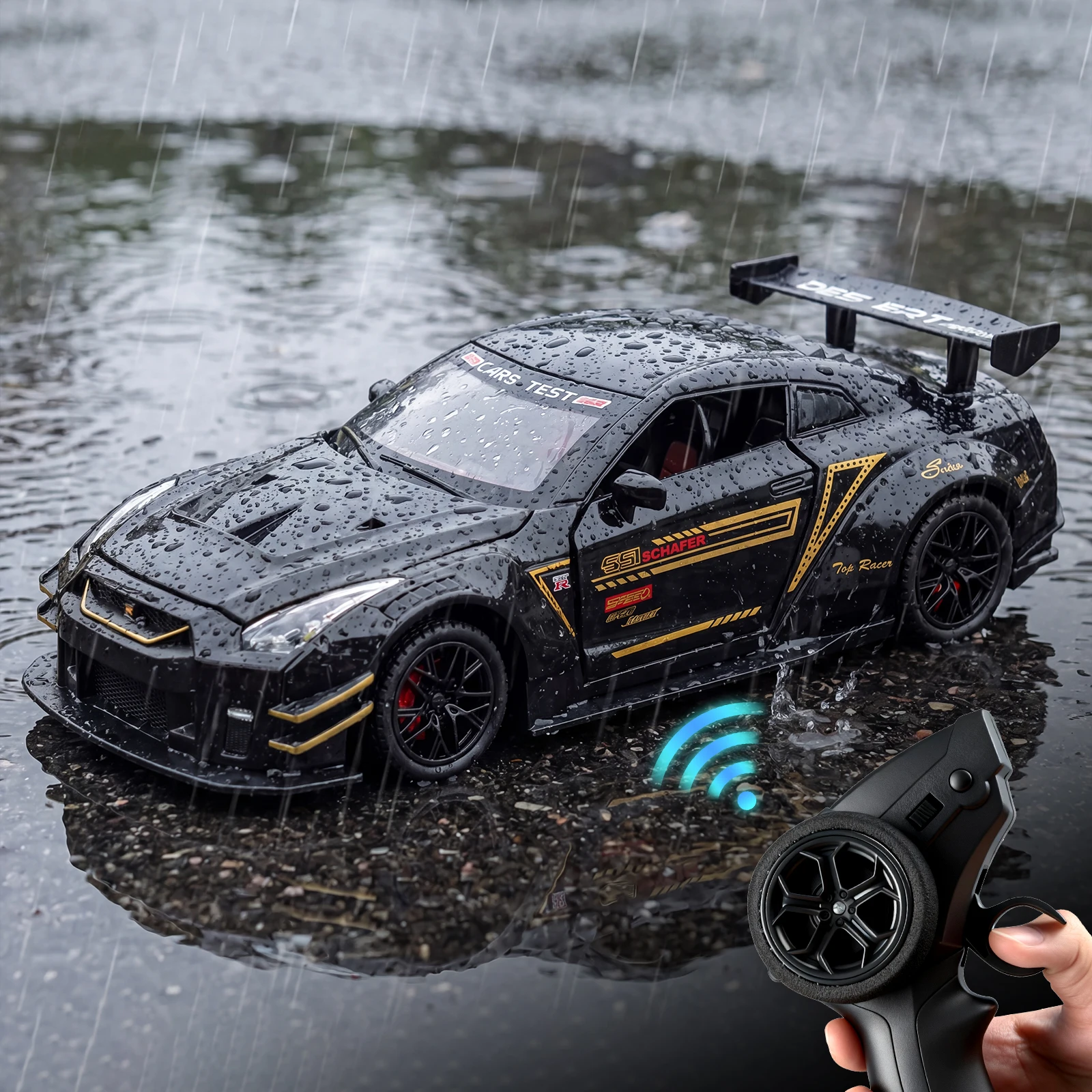 

Remote Control 1:24 GTR R35 Widebody Track Modified Alloy Metal Diecast Model Car Sound And Light Collectibles Ornaments
