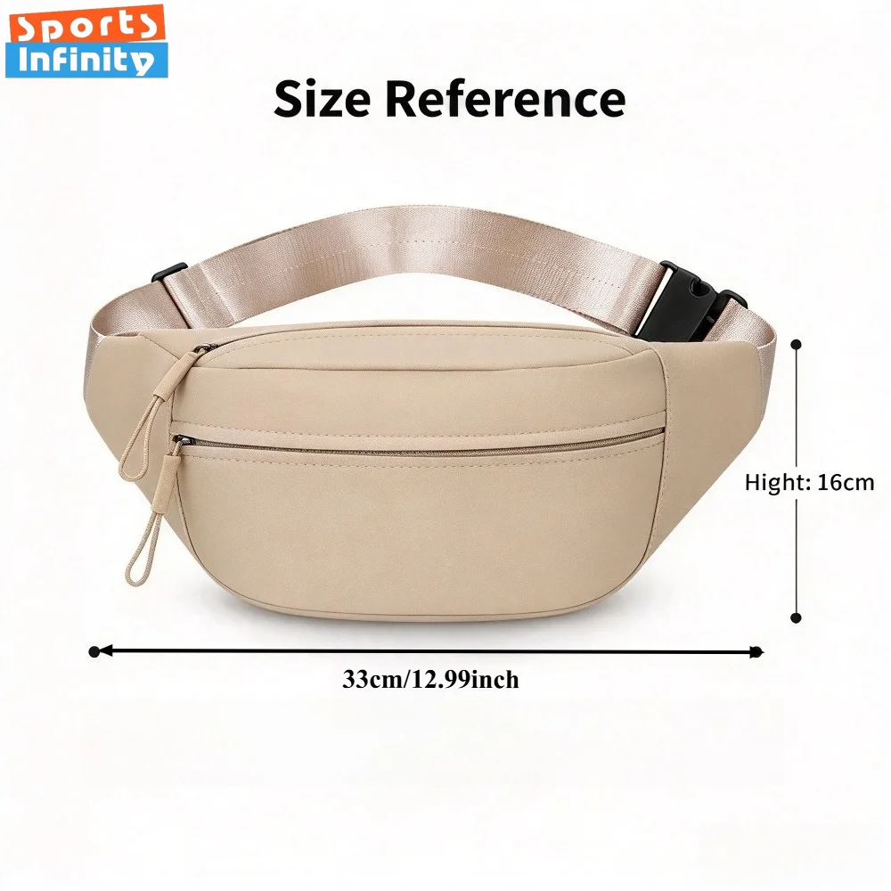 Women Solid Color Waist Bag, Minimalist Casual Waist Bag, Nylon Portable Everyday Bag for Outdoor Daily Storage